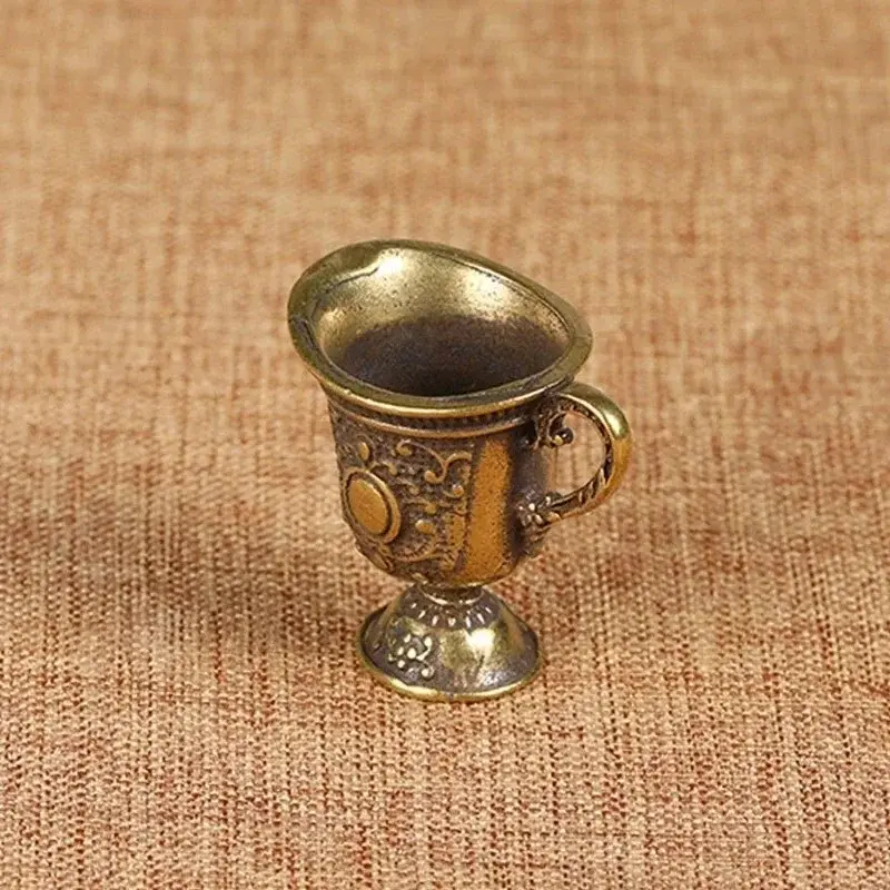 Antique Small Copper Buddha Tea Set Copper Tea Cup Brass Keychain Pendant Home Decor Gift
