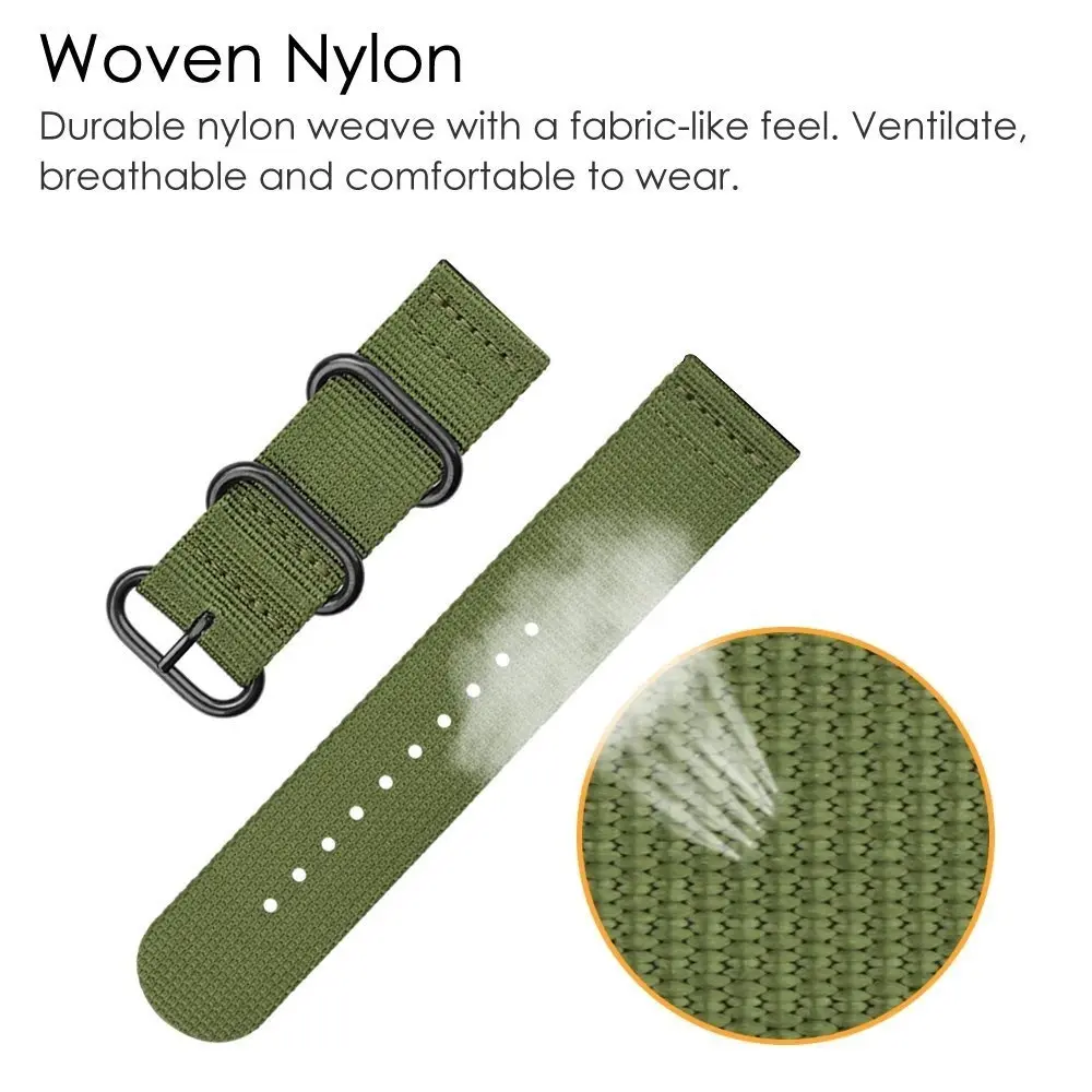 Sport Nylon Canvas Braided Straps Woven 22mm Universal Watch Band Soft Strap Classic Adjustable Bands Outdoor Tools Supplies