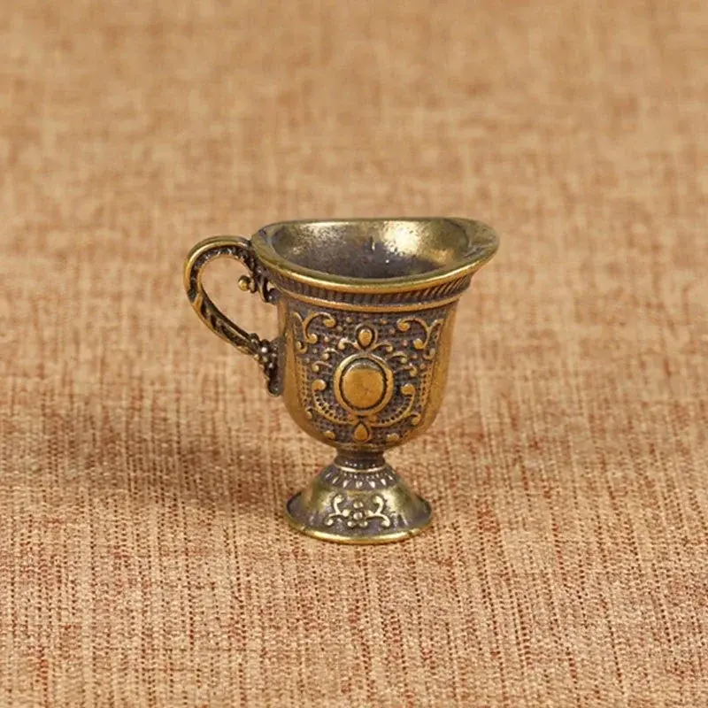 Antique Small Copper Buddha Tea Set Copper Tea Cup Brass Keychain Pendant Home Decor Gift