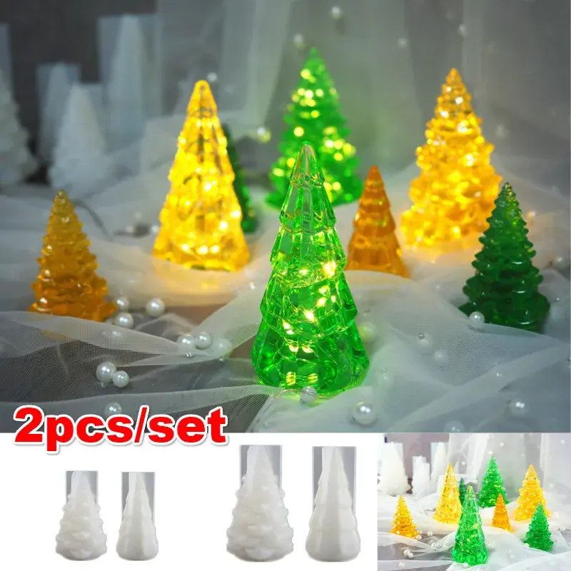 Silicone Mold Glue Mold Christmas Tree Handmade Mold Night Light Table Creative Mirror Silicone Mold Candlestick