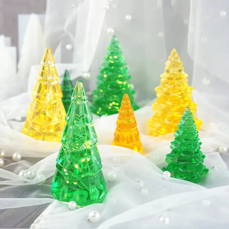 Silicone Mold Glue Mold Christmas Tree Handmade Mold Night Light Table Creative Mirror Silicone Mold Candlestick