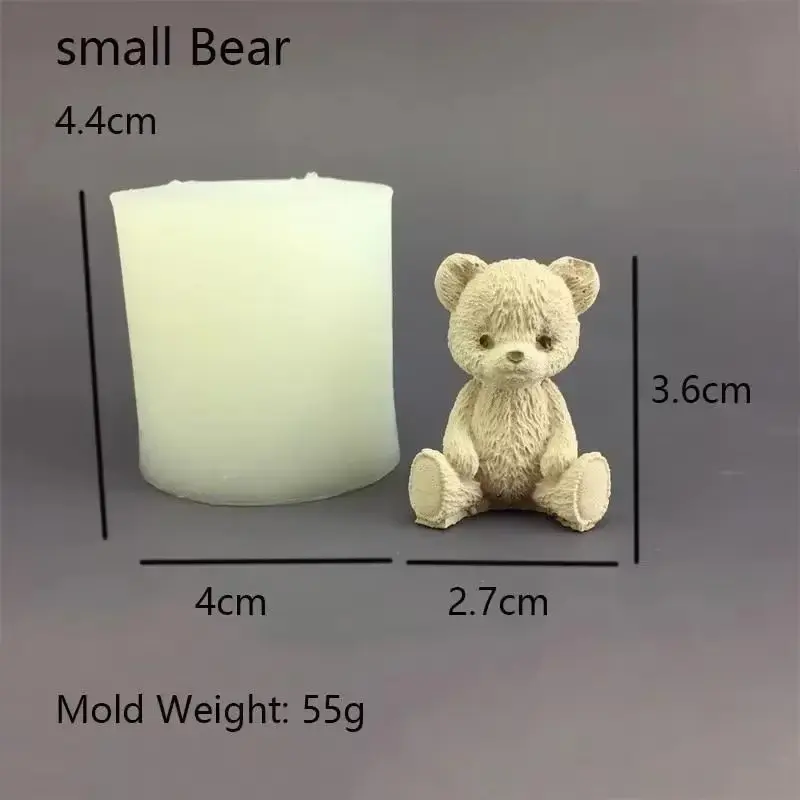 Cute small Bear Honey Jar Silicone Candle Mold Cake Baking Mold Aromatherapy Cream Dropping Mold Home Candle Mold Supplies