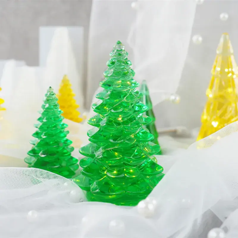 Silicone Mold Glue Mold Christmas Tree Handmade Mold Night Light Table Creative Mirror Silicone Mold Candlestick