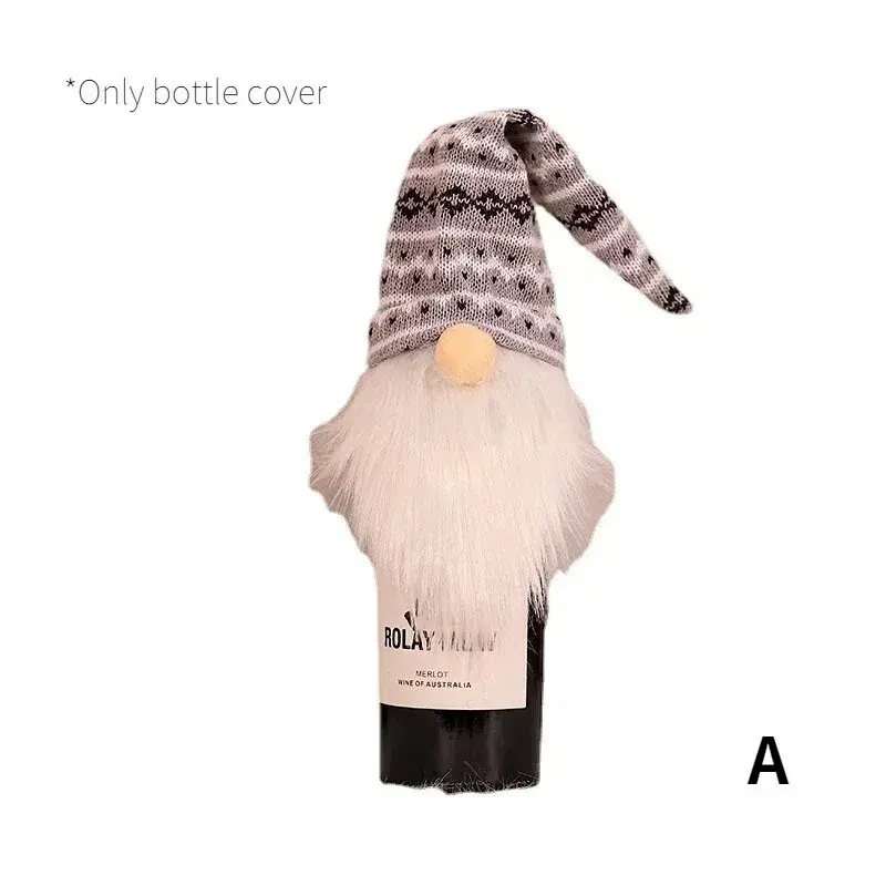 Creative Christmas Series Wine Bottles Cover Santa Claus Knitted Wool Ornaments Faceless Home Party Decor Bottle Home Supplies