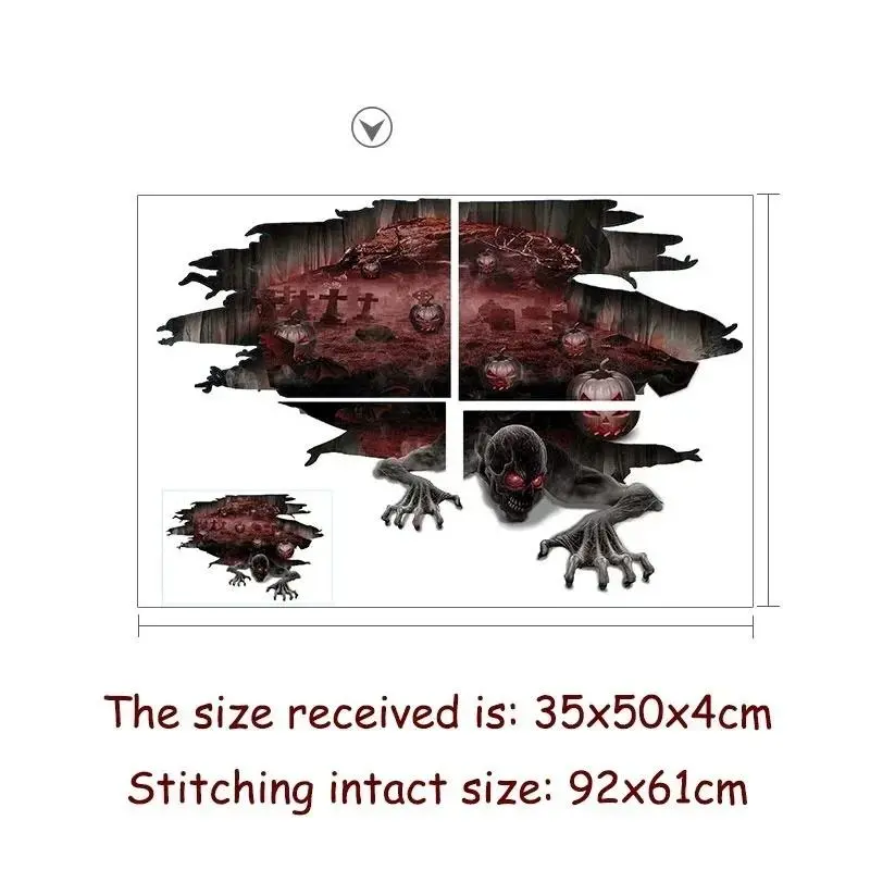 Creative Halloween Horror Skull Sticker Door Sticker Window Stickers Wall Decoration Pumpkin Posters Home Decor Accessories