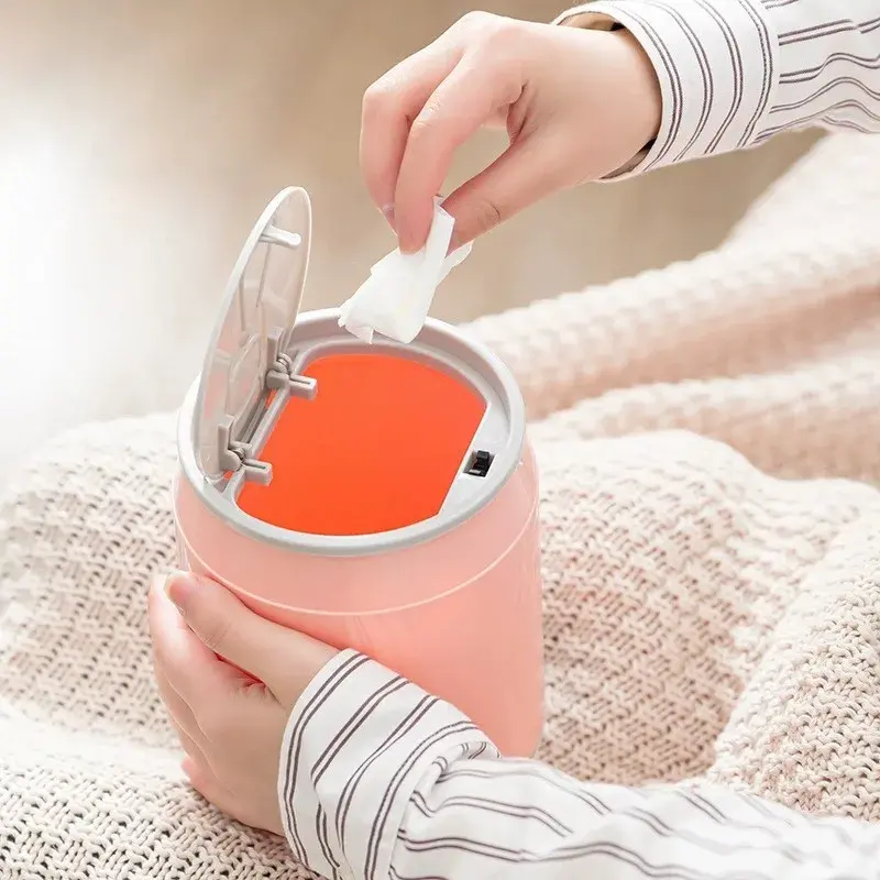 Kitchen Bath Garbage Basket Creative Desktop Trash Home Press Type Elastic Lid Mini Bedside With Lid Storage Bin Home Supplies