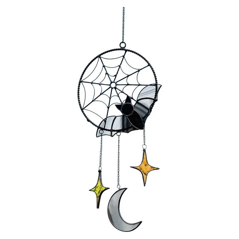 Creative Wind Chimes Halloween Decoration Gothic Bat Moon Star Hanging Window Wall Pendant Holiday Party Home Decoration