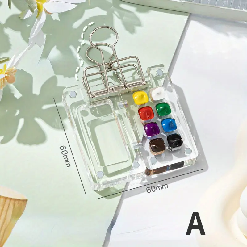1pc 8/15 Grid Color Box Mini Watercolor Pigment Box Portable Notebook Painting Book Suitable Diy Painting Supplies