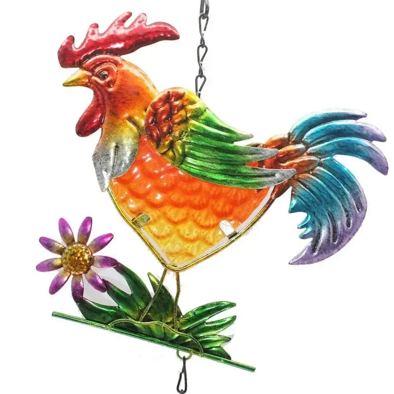 Balcony Garden Creative Metal Pendant Rooster Wind Chime Iron Art Crafts Wind Chime Tube Ornaments