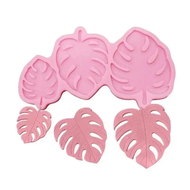 3 Sizes Made Decorating Leaves Chocolate Candy Monstera Leaf Silicone Mold Fondant Cake Decoration Silicone Mold Baking Tools
