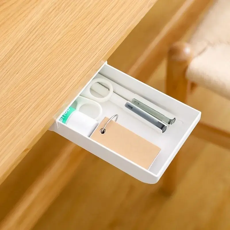 Under The Table Storage Rack Storage Tableware Desk Pen Holder Creative Drawer Storage Box Paste Type Kitchen Gadgets Organizer