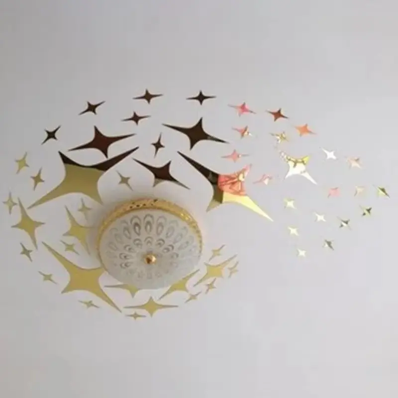 3D Star Shape Mirror Effect Popular Home Decor Wall Art Decals Stickers Accessories Supply Home Fashion Decoration Removable