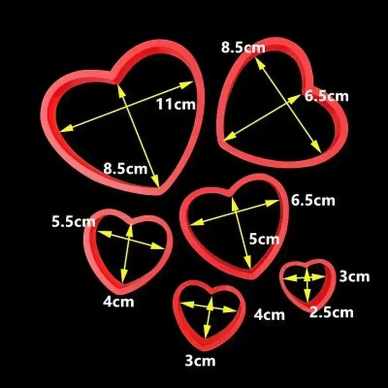 Creative DIY Baking Fondant Cake Decoration Mould 6pcs Pentagram Star Printing Mould Love Stamper Plum Blossom Biscuit Mould