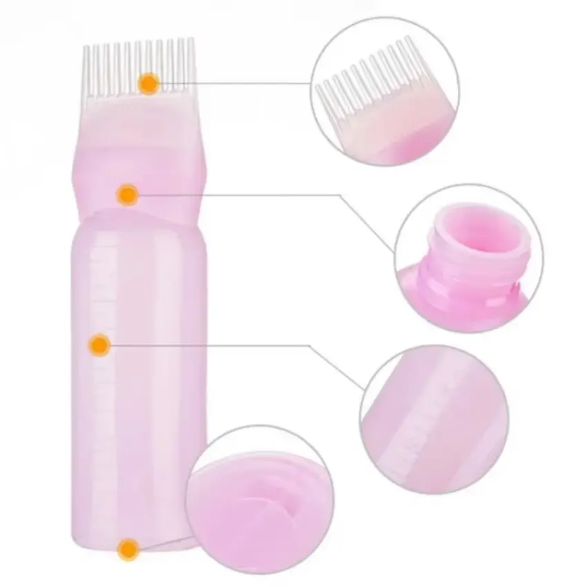 120 ML Hair Dye Bottle Hair Washing Tool Applicator Brush Dispensing Salon Hair Coloring Dyeing Girls Self Equipped Toothed Comb
