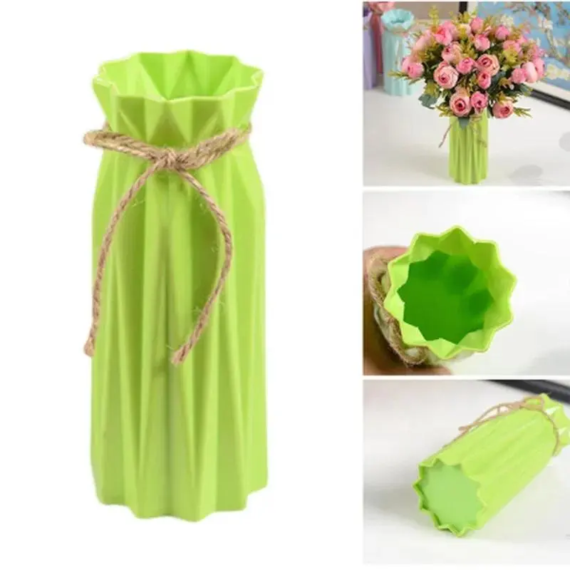 New Plastic Vase Imitation Ceramic Flower Pot Flower Basket Flower Vase Home Decoration Household Supplies(Flower Not Included)