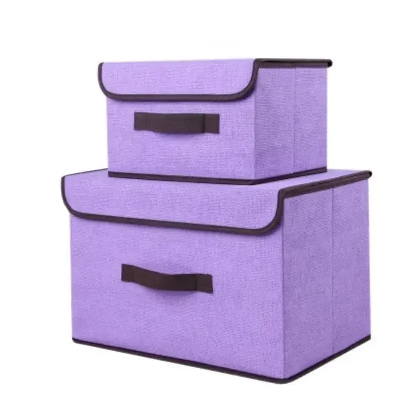 New Foldable Solid Color Fabric Storage Box Multifu Non-woven Dust-proof Storage Box Dormitory Indoor Large Capacity Storage Box