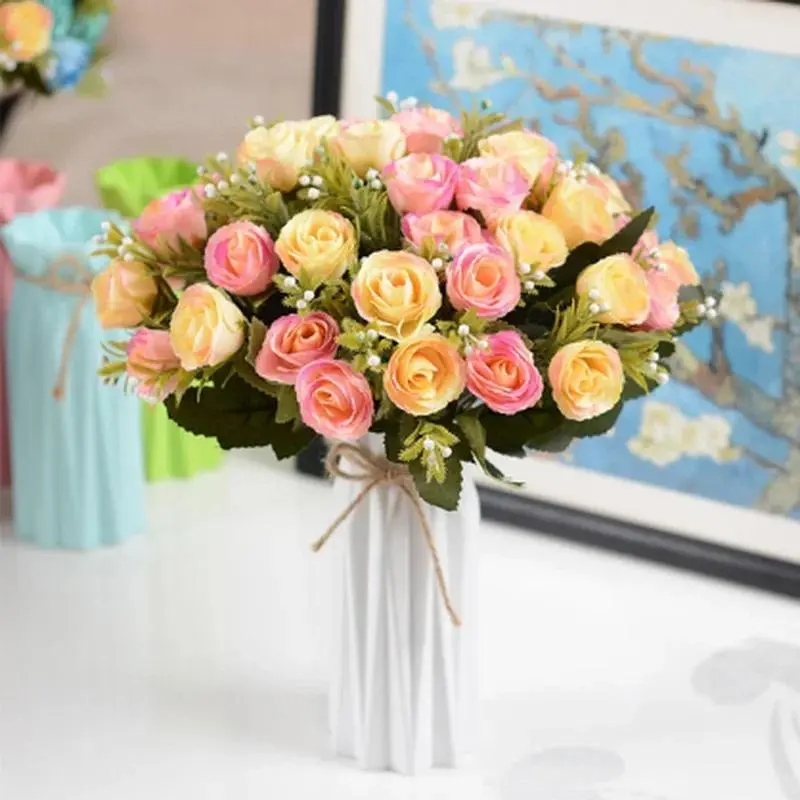 New Plastic Vase Imitation Ceramic Flower Pot Flower Basket Flower Vase Home Decoration Household Supplies(Flower Not Included)
