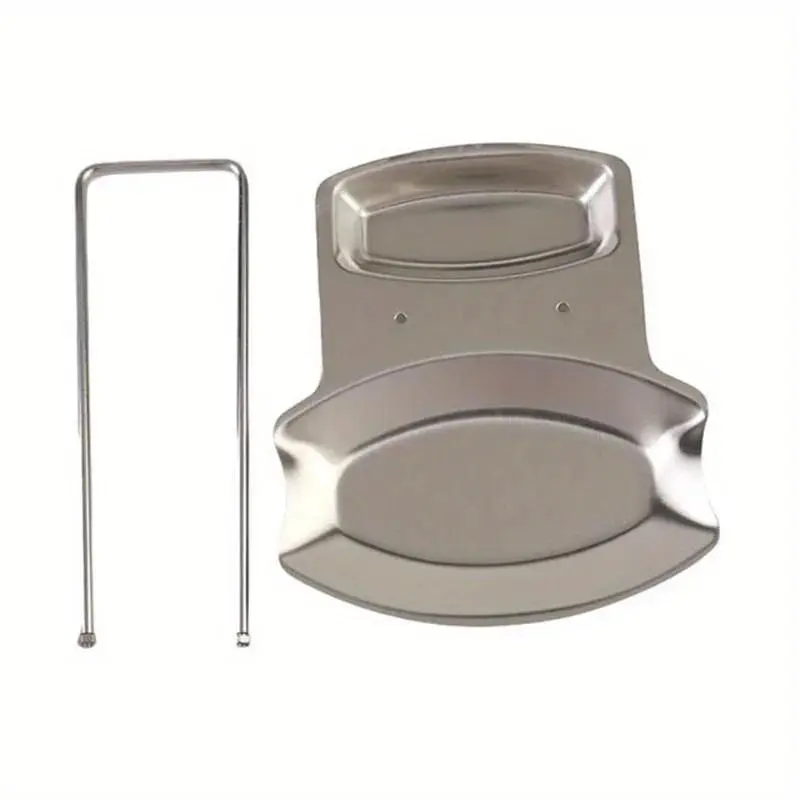 Stainless Steel Detachable Shelf Spoon Holder Pot Lid Holder Home Non Perforated Desktop Drain Tray Holder Kitchen Storage Rack
