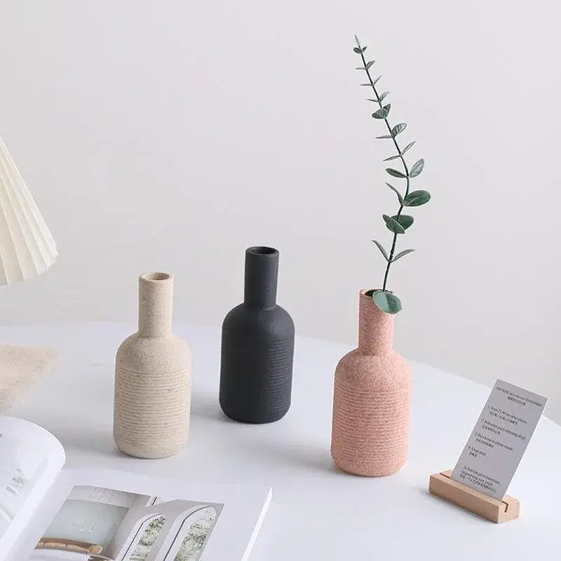 Modern Nordic Vase Ceramic Flower Pot Home Living Room Decoration Office Desktop Ornaments Flower Arrangement Art Decoration