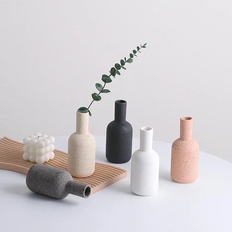 Modern Nordic Vase Ceramic Flower Pot Home Living Room Decoration Office Desktop Ornaments Flower Arrangement Art Decoration
