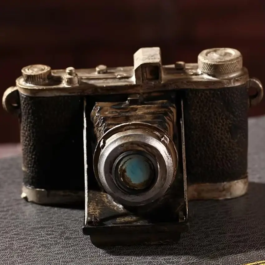 New Office Decorations Home Living Room Imitation Chic Bar Mini Antique Vintage Retro Camera Model Display Desktop Resin Crafts