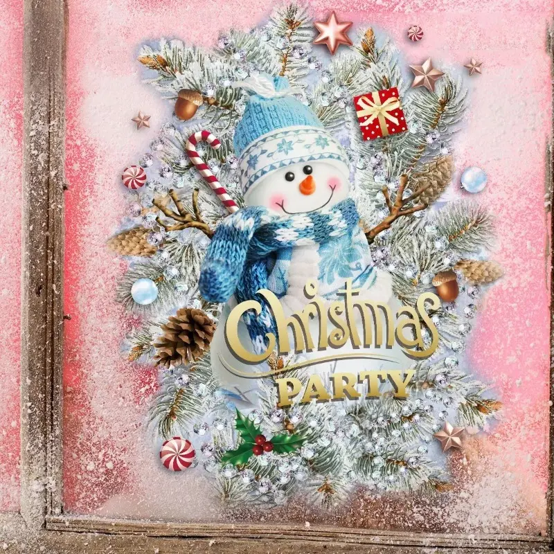New Home Decoration Wall Stickers Christmas Tree Snowman Glass Window Living Room Home Wallpaper Art Removable New Year Decals