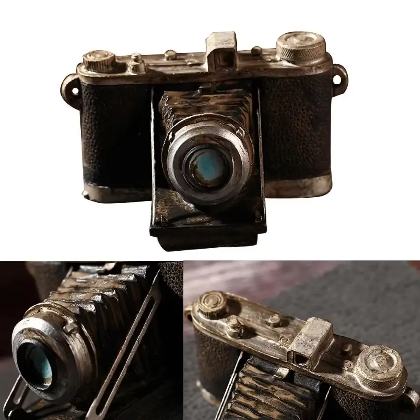 New Office Decorations Home Living Room Imitation Chic Bar Mini Antique Vintage Retro Camera Model Display Desktop Resin Crafts