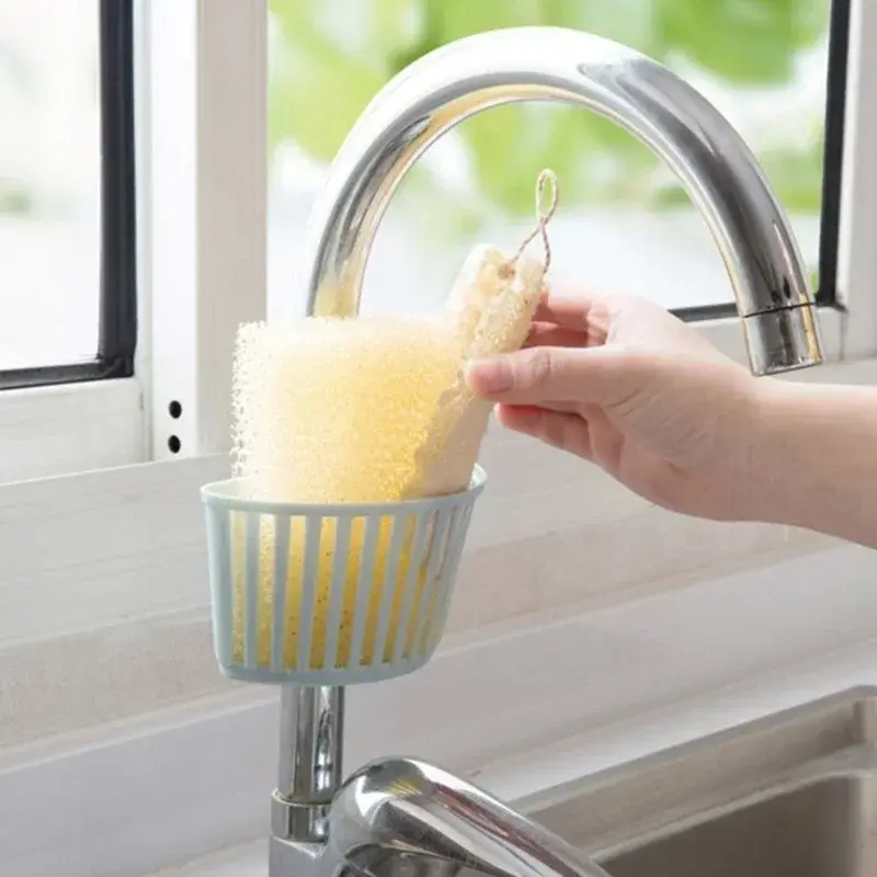 Drain Sink Plastic Hanging Basket Shelf Spout Holder Sponge Storage Faucet Rack Convenient Novel Home Shelf Kitchen Accessory
