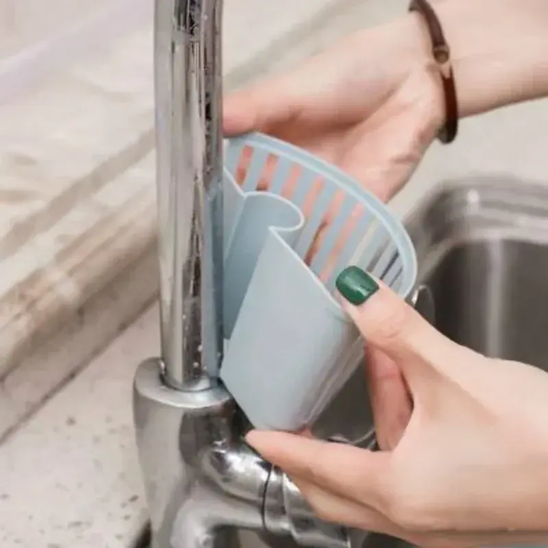 Drain Sink Plastic Hanging Basket Shelf Spout Holder Sponge Storage Faucet Rack Convenient Novel Home Shelf Kitchen Accessory
