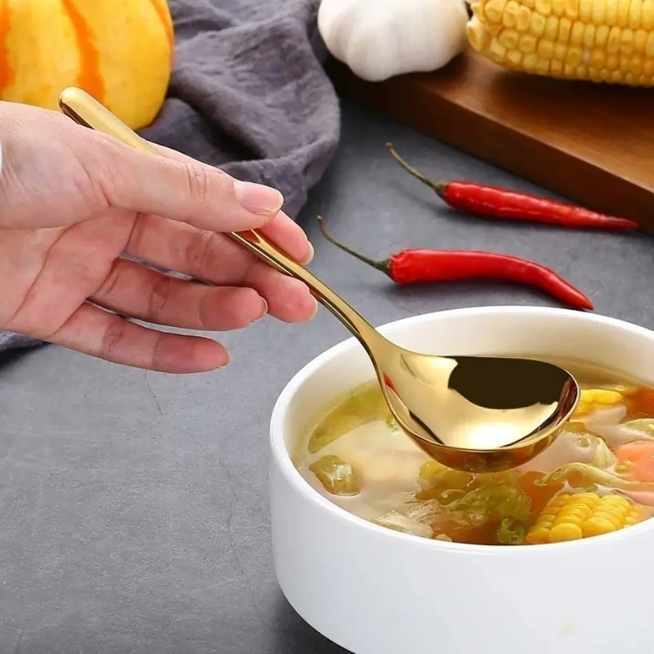 1 Pcs Stainless Steel Multi-purpose Soup Spoon Sauce Spoon Creative Deep Bottom Spoons Cute Kitchen Spoon Useful Kitchen Tool