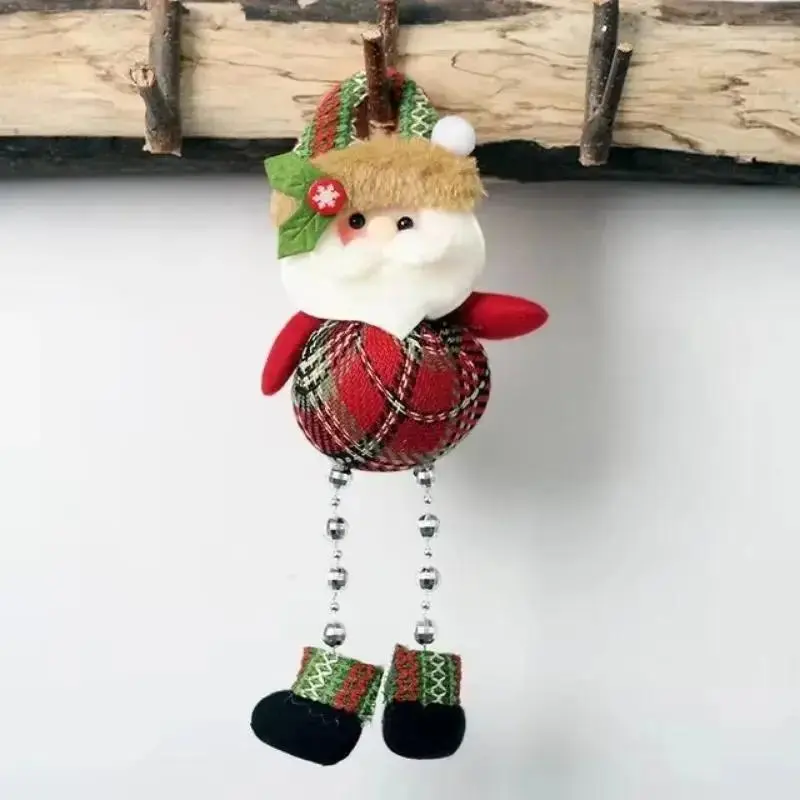 1 Pcs Holiday Pendants Gifts Christmas Decor Window Decorations Room Decorations Small Figurines Lovely Plaid Cloth Small Doll