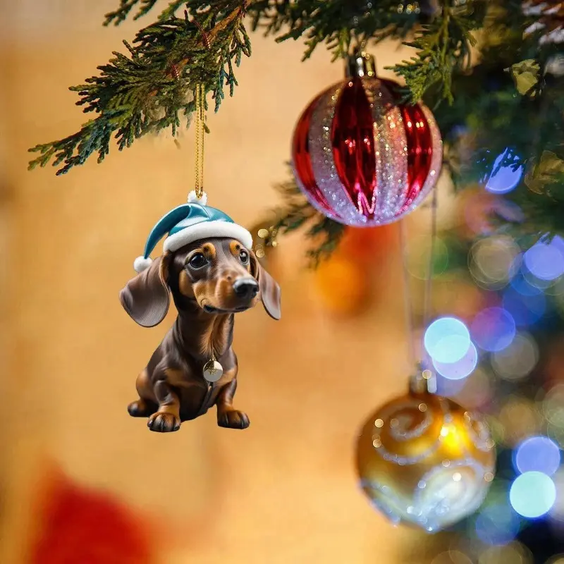 1Pcs Cartoon Lovely Dog Christmas Ornaments Hanging Decoration Gift Christmas Hanging Tree Personalized Pendant Party Supplies
