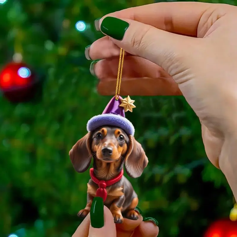 1Pcs Cartoon Lovely Dog Christmas Ornaments Hanging Decoration Gift Christmas Hanging Tree Personalized Pendant Party Supplies