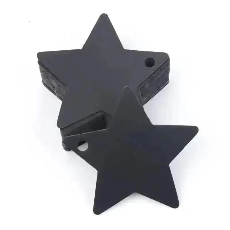 New 100pcs Five-pointed Star Christmas Wedding Label Party Gift Card Hanging Tags Christmas Ornaments Party Decorations Supplies