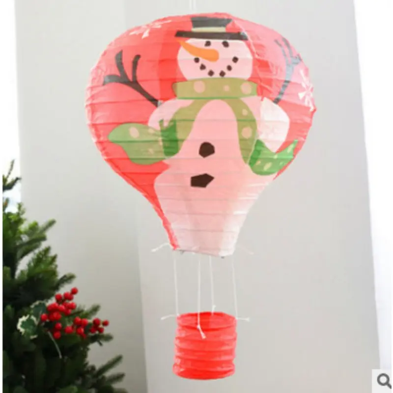 1PC Santa Claus Elk Hot Air Balloon 12 Inch Paper Lantern Lampshade DIY Crafts Ceiling Hanging Xmas Decorations Party Supplies