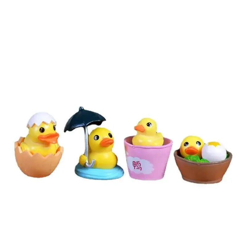 4PCS Moss Micro Landscape Ornaments Creative Ornaments Doll Ornaments Bucket Duck DIY Decorative Materials Random Styles