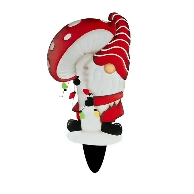 Christmas Series Gnome Metal Insert Santa Claus Santa Claus Yard Insert Christmas Decoration Garden Backyard Outdoor Supplies