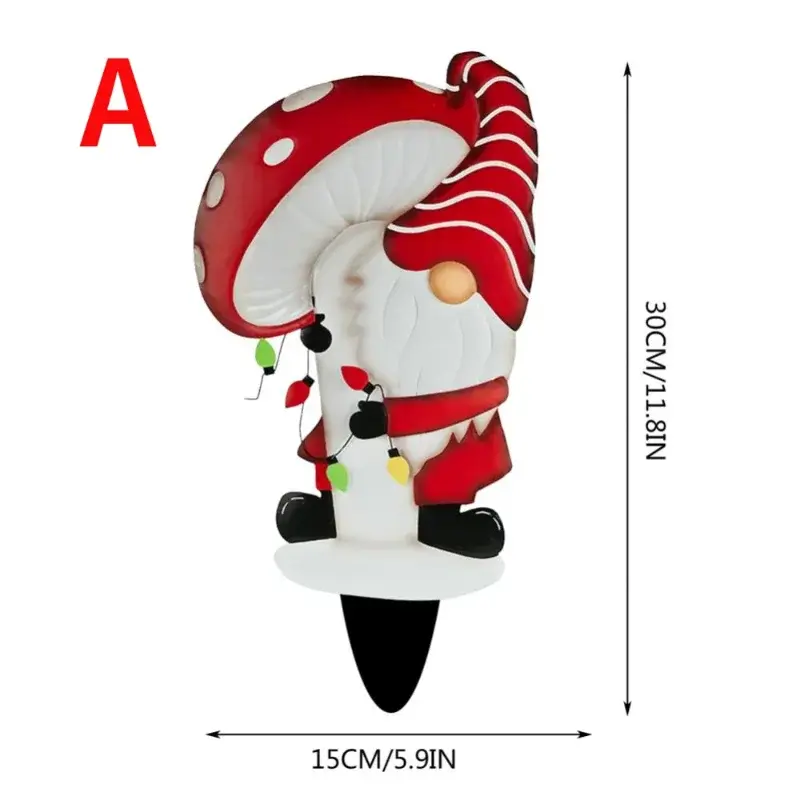 Christmas Series Gnome Metal Insert Santa Claus Santa Claus Yard Insert Christmas Decoration Garden Backyard Outdoor Supplies