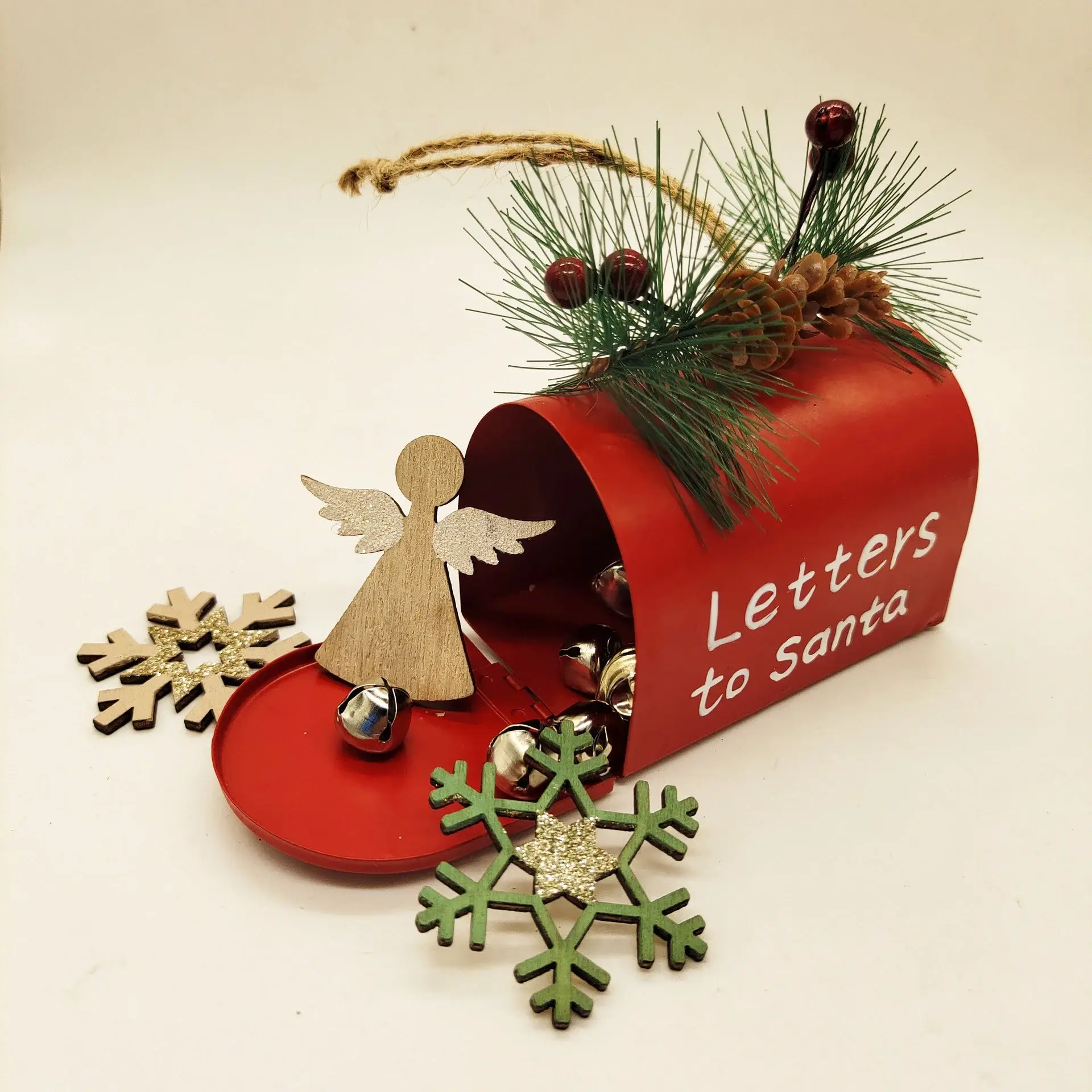 Christmas Creative Metal Mailbox Decoration Christmas Tree Decoration Letter To Santa Claus Christmas Mailbox Pendant Iron Gift