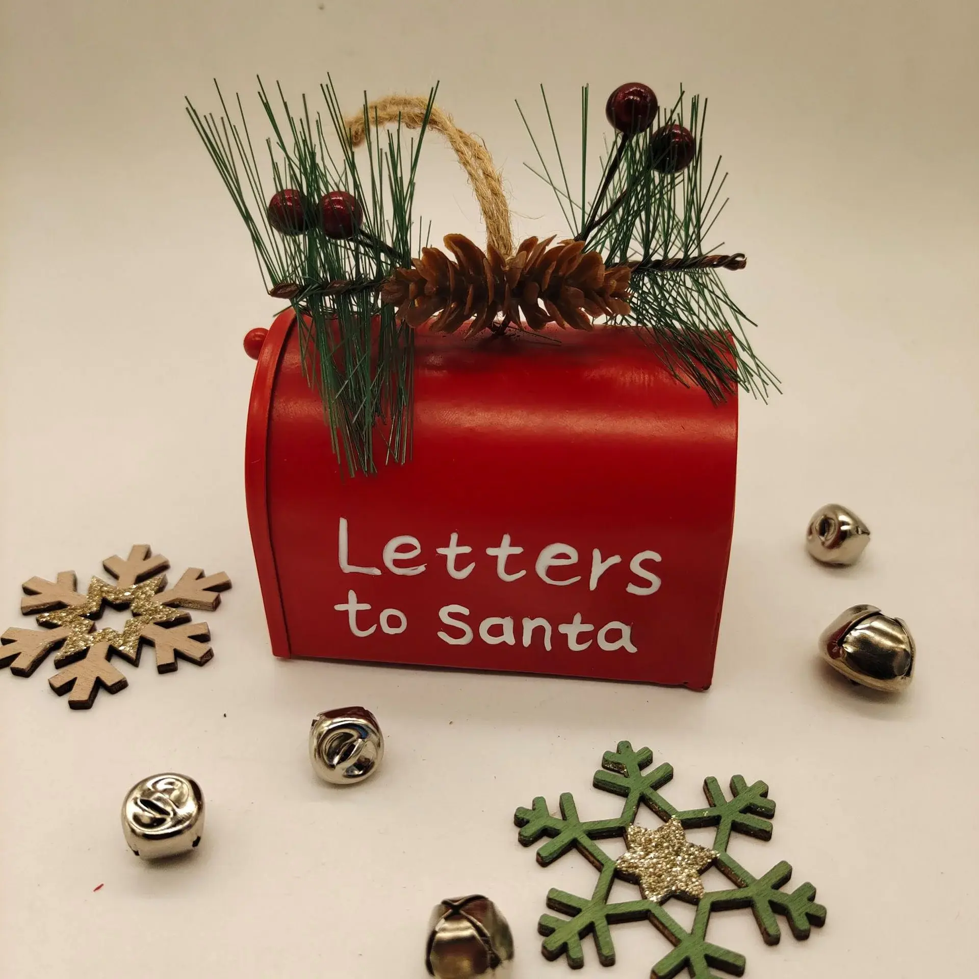 Christmas Creative Metal Mailbox Decoration Christmas Tree Decoration Letter To Santa Claus Christmas Mailbox Pendant Iron Gift