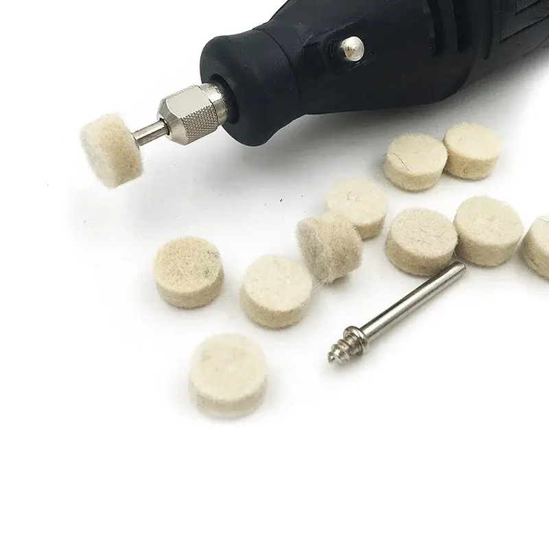 2025 New 10pcs 13mm Wool Felt Polishing Buffing Round Wheel With 2 Shanks For Dremel Practical Suitable Household Part Tools