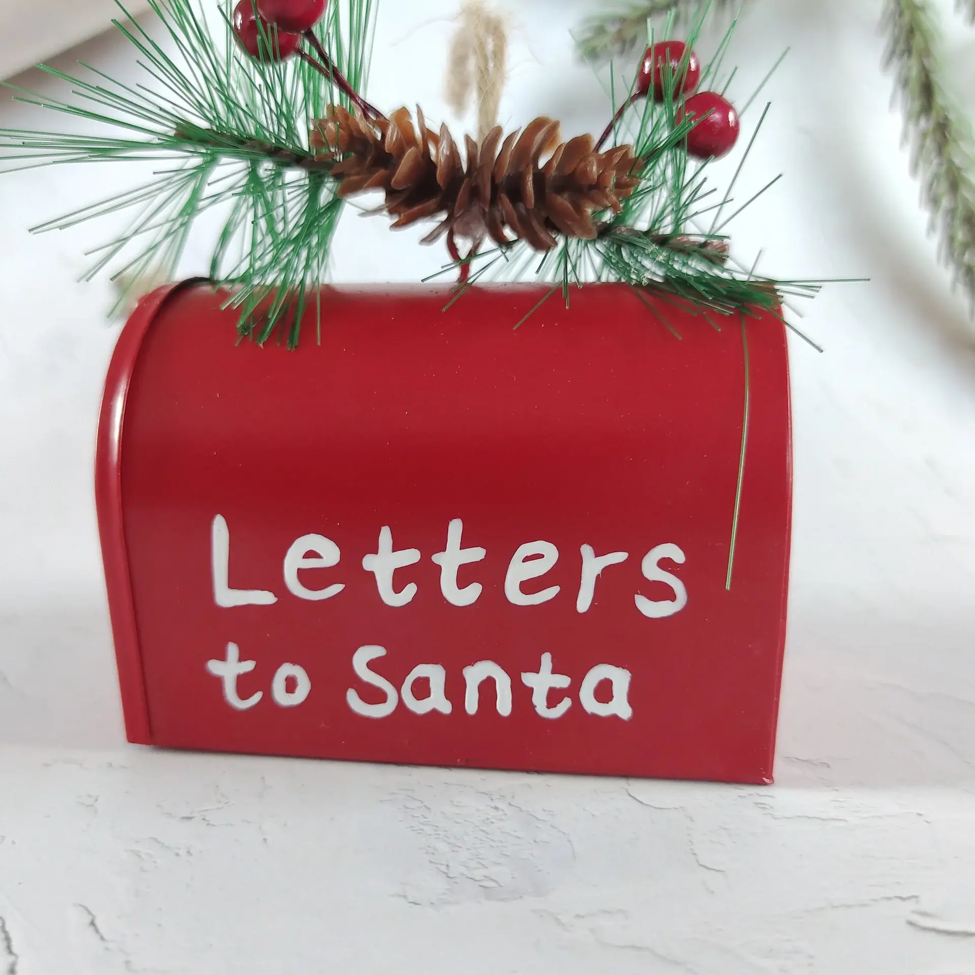 Christmas Creative Metal Mailbox Decoration Christmas Tree Decoration Letter To Santa Claus Christmas Mailbox Pendant Iron Gift