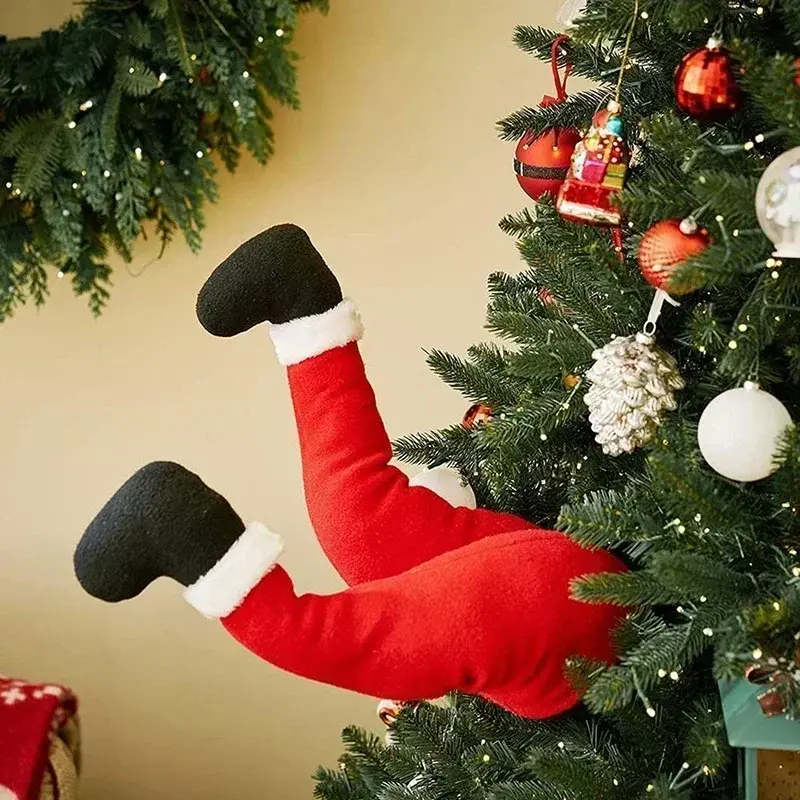New Santa Claus Elf Plush Leg Decoration Christmas Tree Ornaments Elf Stuffed Long Legs Pendants New Year Christmas Party Decor