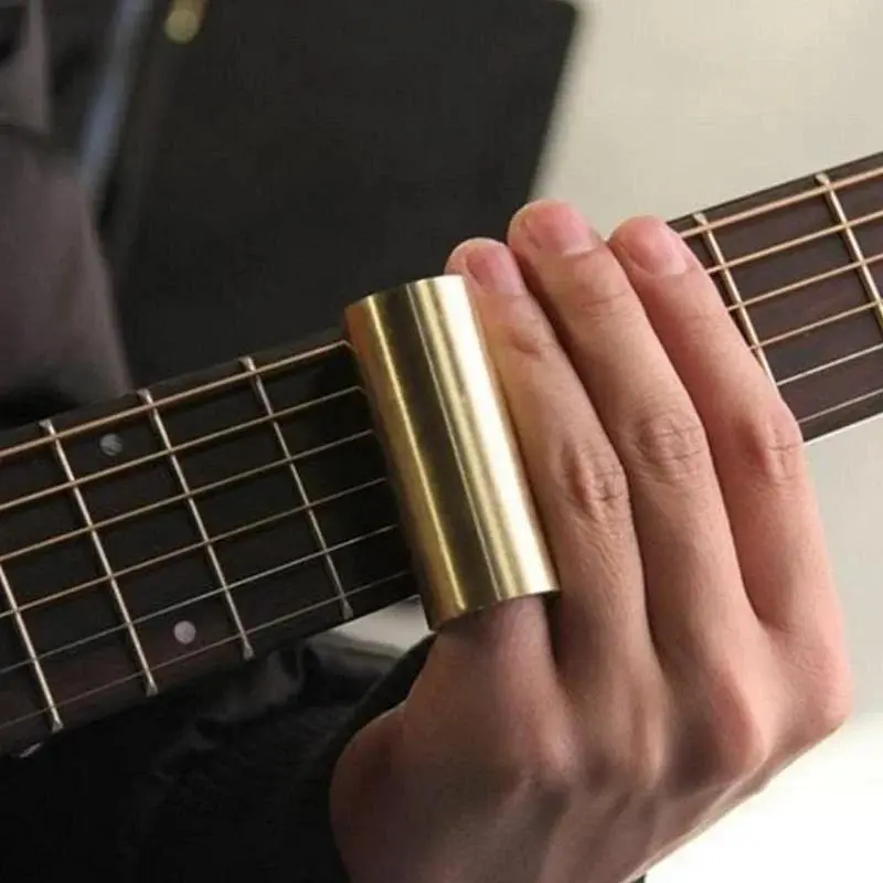 1 Pcs 60mm Brass Finger Slide Steel Musical Instrument Accessory Guitar String Tool Suitable Guitar Playing Components And Parts