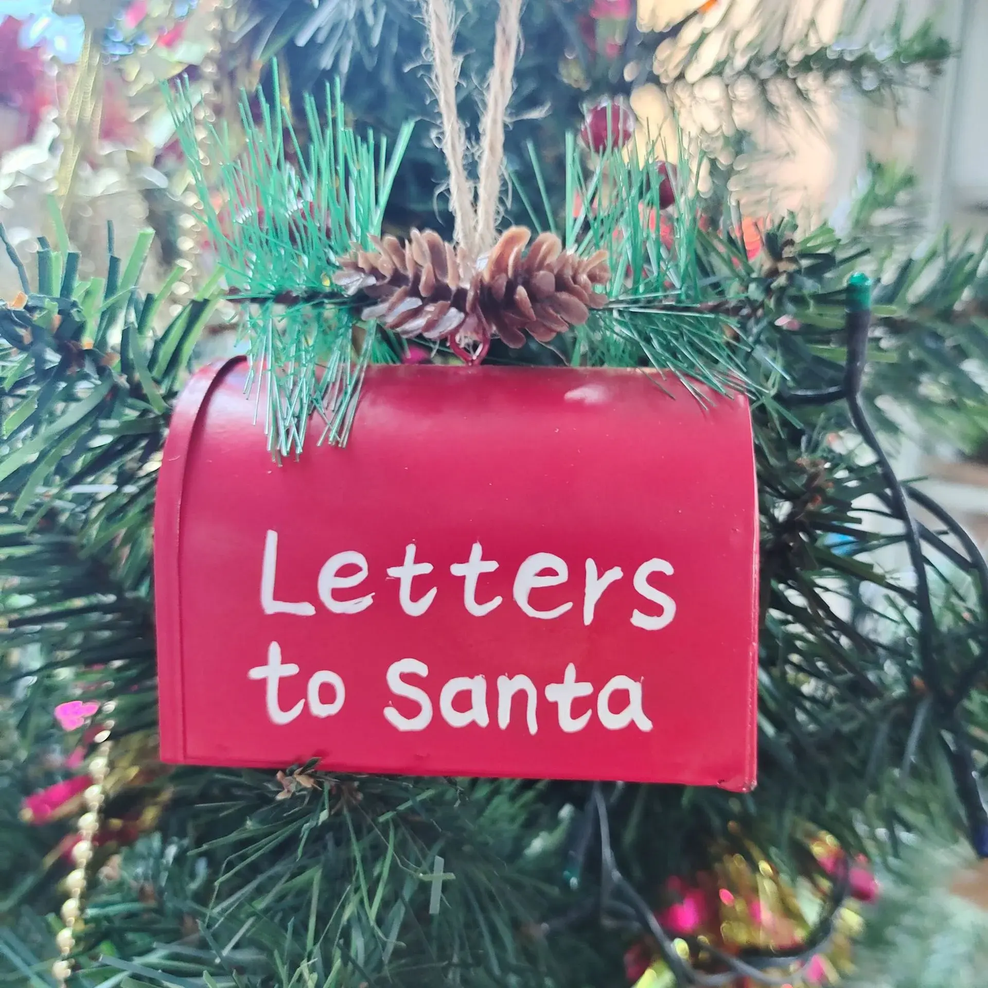Christmas Creative Metal Mailbox Decoration Christmas Tree Decoration Letter To Santa Claus Christmas Mailbox Pendant Iron Gift