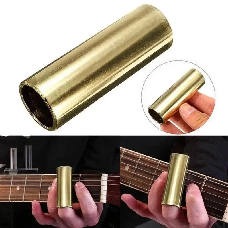 1 Pcs 60mm Brass Finger Slide Steel Musical Instrument Accessory Guitar String Tool Suitable Guitar Playing Components And Parts