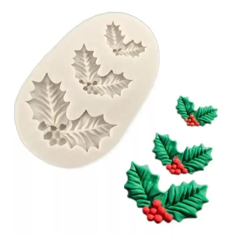 Christmas Tree Leaves Shape Silicone Molds Creative Fondant Cake Decorating Pastry Kitchen Baking Making Accessories Small Tools