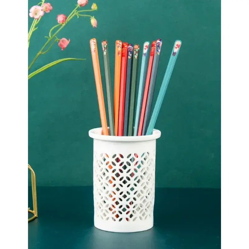 Cute Alloy Chopsticks With Pointed Anti-slip Sushi Tableware Household One Pair Colorful Kitchen Accessories Home Supplies