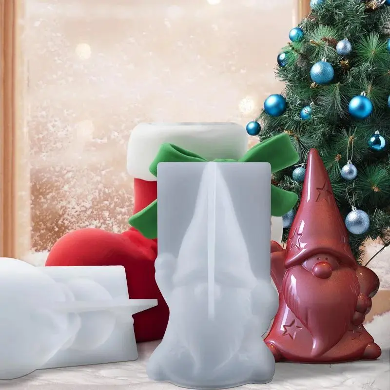 New DIY Crystal Epoxy Mold Santa Claus Snowman Candle Silicone Molds Soap Christmas Gifts Candle Making DIY Set Home Decoration