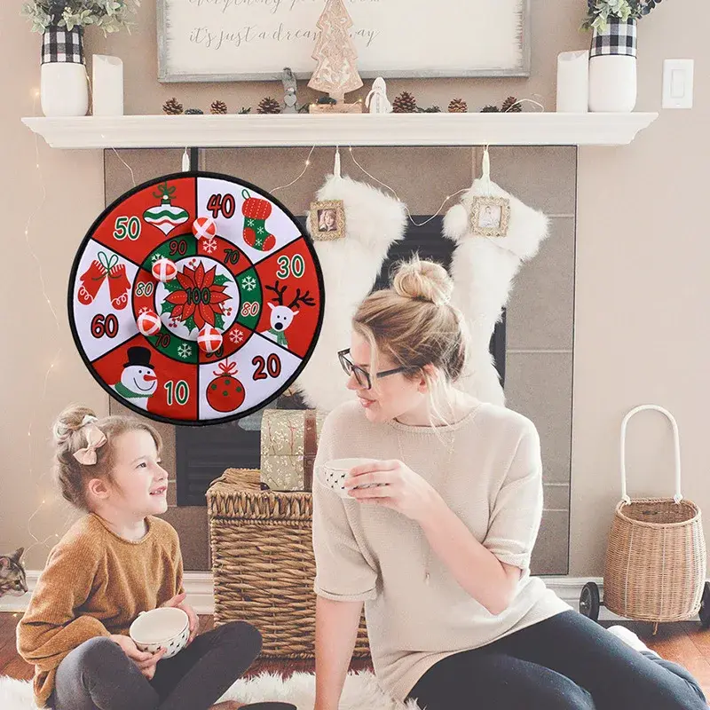 Christmas Home Decoration Supplies Creative Dart Board Santa Claus Throwing Target Dart Shooting Board Party Game Supplies